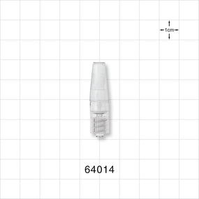 Male Luer Lock, Tubing Port, Clear - 0.236 inch - 0.413 inch OD (5.99 mm - 10.49 mm) - 64014