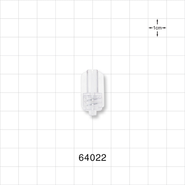 Male Luer Lock, Tubing Port, Clear - 0.186 inch - 0.19 inch ID (4.72 mm - 4.83 mm) - 64022