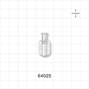 Female Luer Lock, Tubing Port, Clear - 0.19 inch - 0.186 inch ID (4.83 mm - 4.72 mm) - 64025