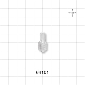 Y Connector, 3-Way, Parallel, Tubing Ports, Male Luer w/Spin Lock, Clear - 0.094 inch ID (2.39 mm) - 64101