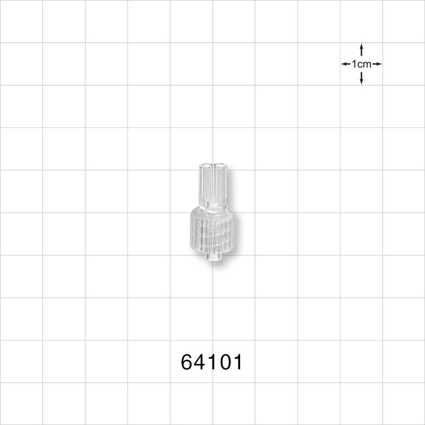 Y Connector, 3-Way, Parallel, Tubing Ports, Male Luer w/Spin Lock, Clear - 0.094 inch ID (2.39 mm) - 64101