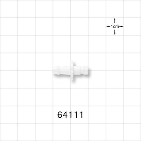 Bayonet Male Connector, Barbed, White - Fits 5/32 inch ID Tubing (0.156 inch, 3.97 mm) - 64111