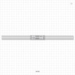 Quickseal Aseptic Disconnector on STHT-C Tubing - 3/8 inch ID x 5/8 inch OD (0.375 inch x 0.625 inch, 9.53 mm x 15.88 mm) x 12 inch Length w/Quickseal at 6 inches - 64130