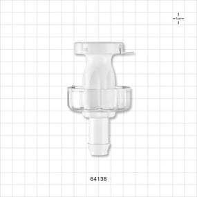 Opta SFT-D Connector, Female, Small Body, Barbed - Fits 1/2 inch ID Tubing (0.5 inch, 12.7 mm) - 64138