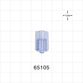 Male Luer Lock, Tubing Port, Clear - 0.112 inch - 0.106 inch ID (2.84 mm - 2.69 mm) - 65105