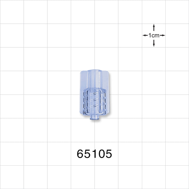 Male Luer Lock, Tubing Port, Clear - 0.112 inch - 0.106 inch ID (2.84 mm - 2.69 mm) - 65105