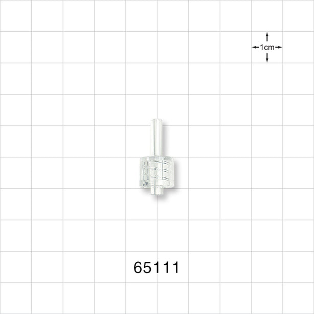 Male Luer Lock, Tubing Port, Clear - 0.065 inch - 0.055 inch ID/0.15 inch - 0.154 inch OD (1.65 mm - 1.4 mm/3.81 mm - 3.91 mm) - 65111