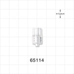 Male Luer Lock, Tubing Port, Clear - 0.128 inch - 0.125 inch ID (3.25 mm - 3.18 mm) - 65114