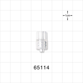 Male Luer Lock, Tubing Port, Clear - 0.128 inch - 0.125 inch ID (3.25 mm - 3.18 mm) - 65114