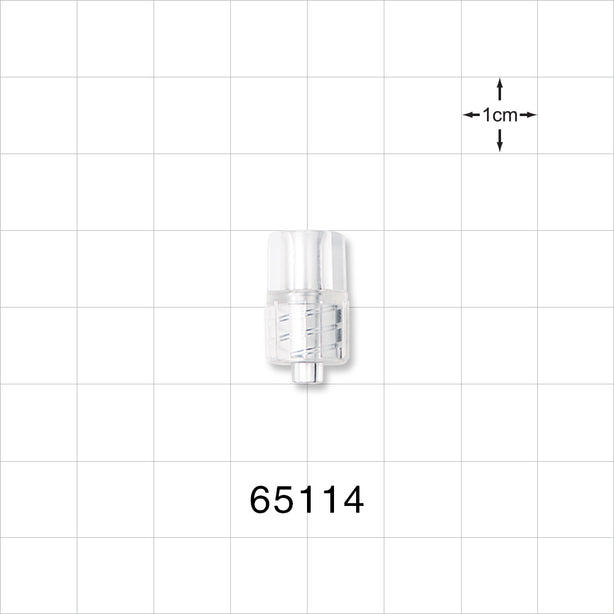 Male Luer Lock, Tubing Port, Clear - 0.128 inch - 0.125 inch ID (3.25 mm - 3.18 mm) - 65114