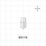 Male Luer Lock, Tubing Port, Clear - 0.105 inch - 0.095 inch ID (2.67 mm - 2.41 mm) - 65115