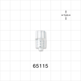 Male Luer Lock, Tubing Port, Clear - 0.105 inch - 0.095 inch ID (2.67 mm - 2.41 mm) - 65115