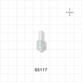 Male Luer Lock, Tubing Port, Clear - 0.134 inch ID/0.212 inch - 0.218 inch OD (3.40 mm/5.38 mm - 5.54 mm) - 65117