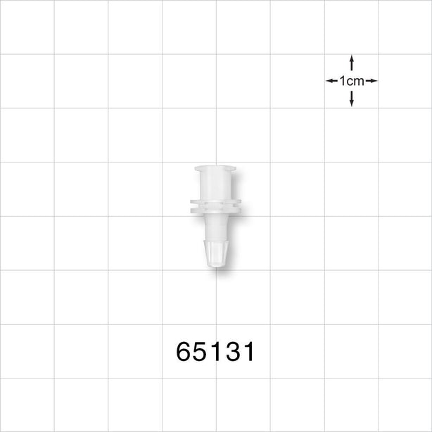 Female Luer Lock, Barbed, Natural - Fits 1/8 inch ID Tubing (0.125 inch, 3.18 mm) - 65131
