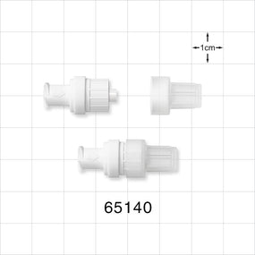 Check Valve, Female Luer Lock Inlet, Male Luer Lock Outlet with Cap - 0.174 psi CP - 65140
