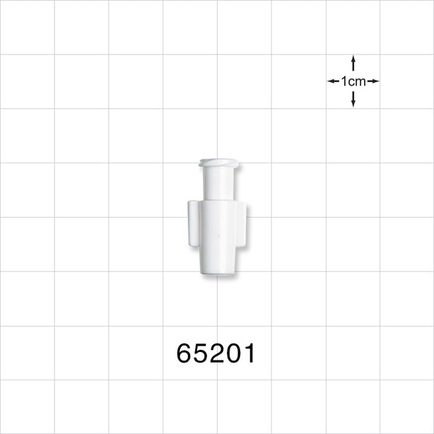 Female Luer Lock, Tubing Port, White - 0.156 inch - 0.153 inch ID/0.255 inch OD (3.96 mm - 3.89 mm/6.48 mm) - 65201