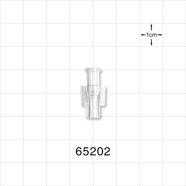 Female Luer Lock, Tubing Port, Clear - 0.101 inch - 0.096 inch ID (2.57 mm - 2.44 mm) - 65202
