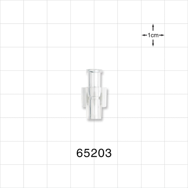 Female Luer Lock, Tubing Port, Clear - 0.124 inch - 0.12 inch ID/0.255 inch OD (3.15 mm - 3.05 mm/6.48 mm) - 65203