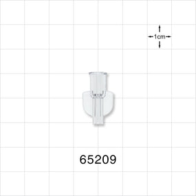 Female Luer Lock, Tubing Port, Clear - 0.081 inch - 0.073 inch ID/0.179 inch OD (2.06 mm - 1.85 mm/4.55 mm) - 65209