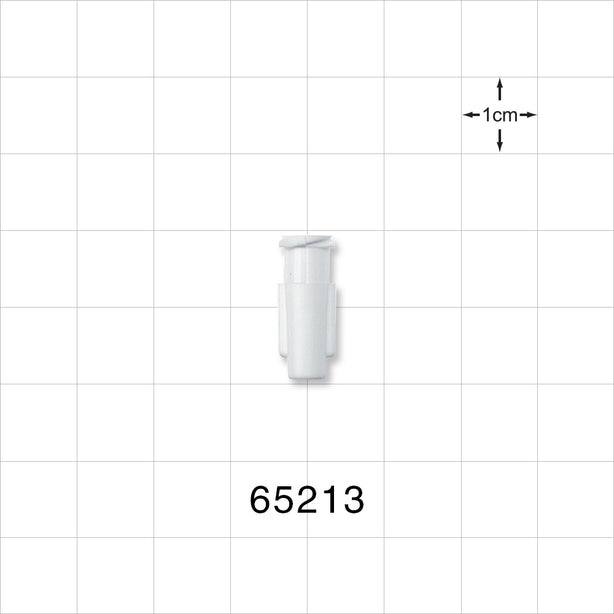 Female Luer Lock, Tubing Port, White - 0.145 inch - 0.156 inch ID/0.206 inch OD (3.68 mm - 3.96 mm/5.23 mm) - 65213