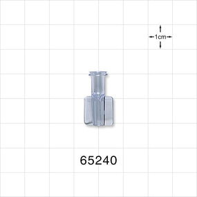 Female Luer Lock, Tubing Port, Clear - 0.112 inch - 0.106 inch ID (2.84 mm - 2.69 mm) - 65240