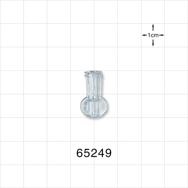 Female Luer Lock, Tubing Port, Clear - 0.079 inch - 0.074 inch ID (2.01 mm - 1.88 mm) - 65249