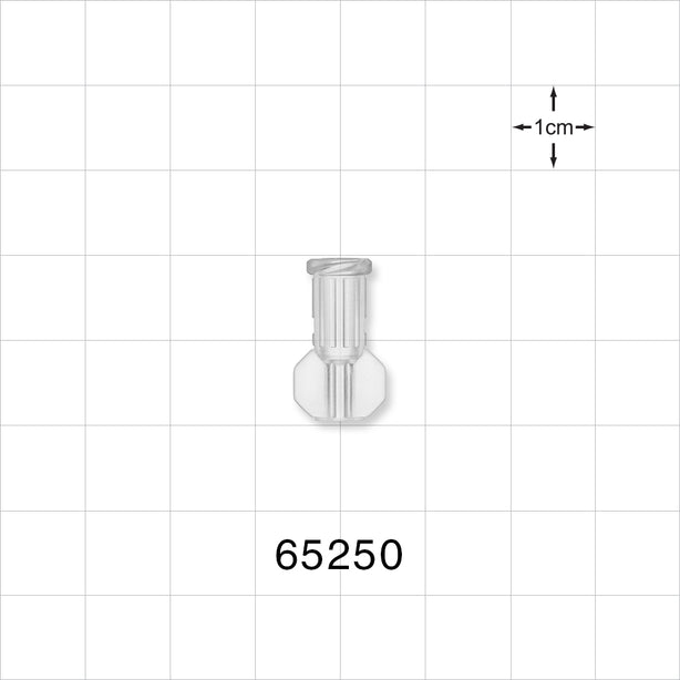 Female Luer Lock, Tubing Port, Clear - 0.096 inch - 0.089 inch ID (2.44 mm - 2.26 mm) - 65250