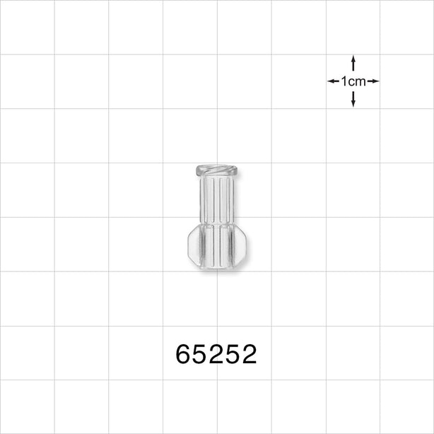 Female Luer Lock, Tubing Port, Clear - 0.197 inch - 0.185 inch ID (5 mm - 4.7 mm) - 65252