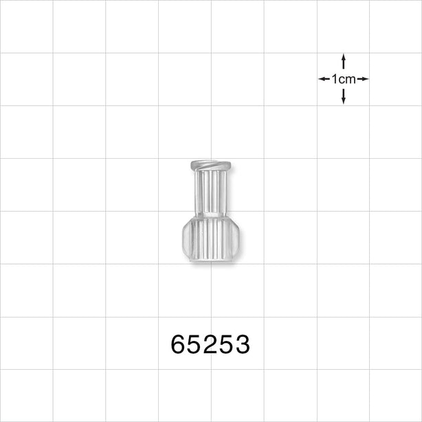 Female Luer Lock, Tubing Port, Clear - 0.252 inch - 0.24 inch ID (6.4 mm - 6.1 mm) - 65253