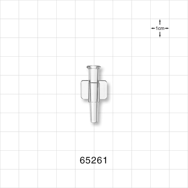 Female Luer Lock, Tubing Port, Clear - 0.105 inch ID/0.154 inch - 0.192 inch OD (2.67 mm/3.91 mm - 4.88 mm) - 65261