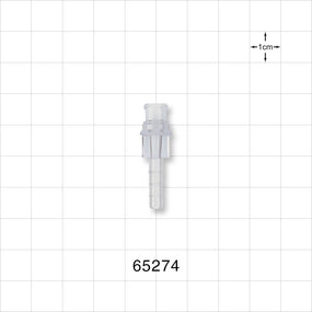 Female Luer Lock, Barbed, Clear - 0.19 inch OD (4.83 mm) - 65274