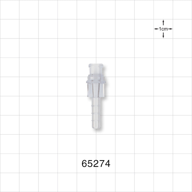 Female Luer Lock, Barbed, Clear - 0.19 inch OD (4.83 mm) - 65274