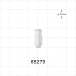 Female Luer Lock, Tubing Port, White - 0.156 inch - 0.143 inch ID (3.96 mm - 3.63 mm); 0.095 inch Thru Hole (2.41 mm) - 65279