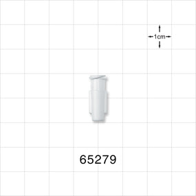 Female Luer Lock, Tubing Port, White - 0.156 inch - 0.143 inch ID (3.96 mm - 3.63 mm); 0.095 inch Thru Hole (2.41 mm) - 65279
