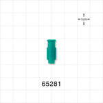 Female Luer Lock, Tubing  Port, Teal - 0.156 inch - 0.143 inch ID (3.96 mm - 3.63 mm); 0.095 inch Thru Hole (2.41 mm) - 65281