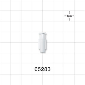 Female Luer Lock, Tubing Port, White - 0.156 inch - 0.143 inch ID (3.96 mm - 3.63 mm); 0.105 inch Thru Hole (2.67 mm) - 65283