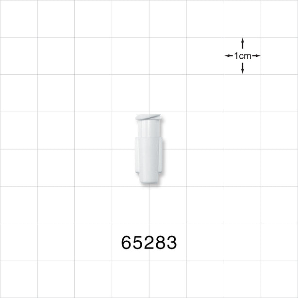 Female Luer Lock, Tubing Port, White - 0.156 inch - 0.143 inch ID (3.96 mm - 3.63 mm); 0.105 inch Thru Hole (2.67 mm) - 65283