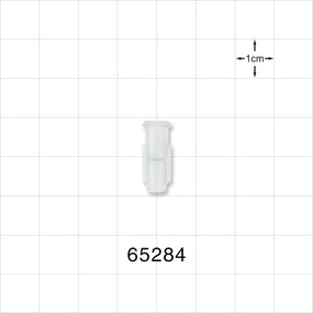 Female Luer Lock, Tubing Port, Clear - 0.156 inch - 0.143 inch ID (3.96 mm - 3.63 mm); 0.105 inch Thru Hole (2.67 mm) - 65284