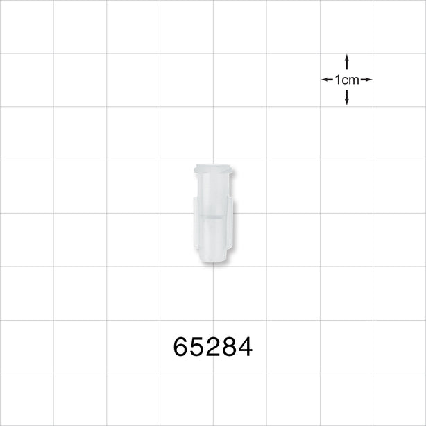 Female Luer Lock, Tubing Port, Clear - 0.156 inch - 0.143 inch ID (3.96 mm - 3.63 mm); 0.105 inch Thru Hole (2.67 mm) - 65284