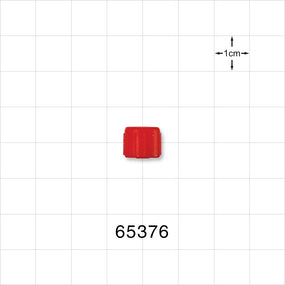 Male Luer Cap, Non-Vented w/Recessed Stem, Red -  - 65376