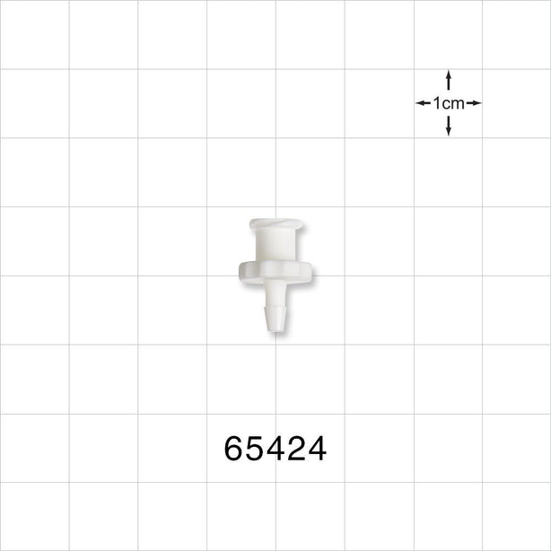 Female Luer Lock, Barbed, White - Fits 3/32 inch ID Tubing (0.094 inch, 2.38 mm) - 65424