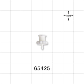 Female Luer Lock, Barbed, White - Fits 1/16 inch ID Tubing (0.063 inch, 1.59 mm) - 65425