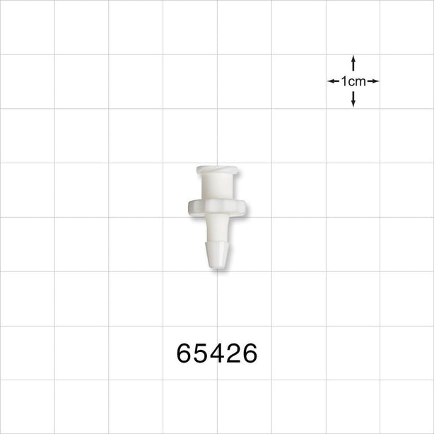 Female Luer Lock, Barbed, White - Fits 1/8 inch ID Tubing (0.125 inch, 3.18 mm) - 65426