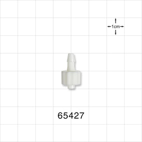 Male Luer Lock, Barbed, White - Fits 1/8 inch ID Tubing (0.125 inch, 3.18 mm) - 65427