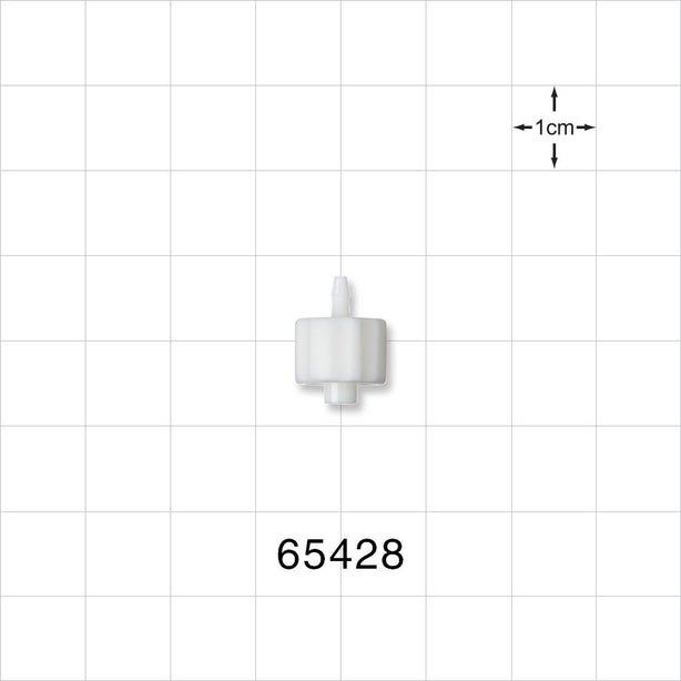 Male Luer Lock, Barbed, White - Fits 1/16 inch ID Tubing (0.063 inch, 1.59 mm) - 65428