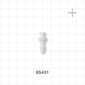 Female Luer Lock, Barbed, White - Fits 3/16 inch ID Tubing (0.188 inch, 4.76 mm) - 65431
