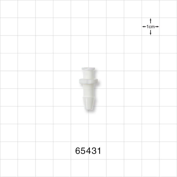 Female Luer Lock, Barbed, White - Fits 3/16 inch ID Tubing (0.188 inch, 4.76 mm) - 65431
