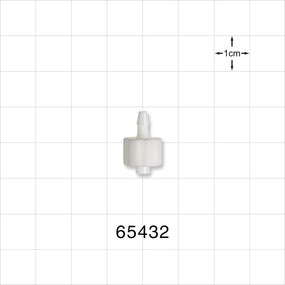 Male Luer Lock, Barbed, White - Fits 3/32 inch ID Tubing (0.094 inch, 2.38 mm) - 65432