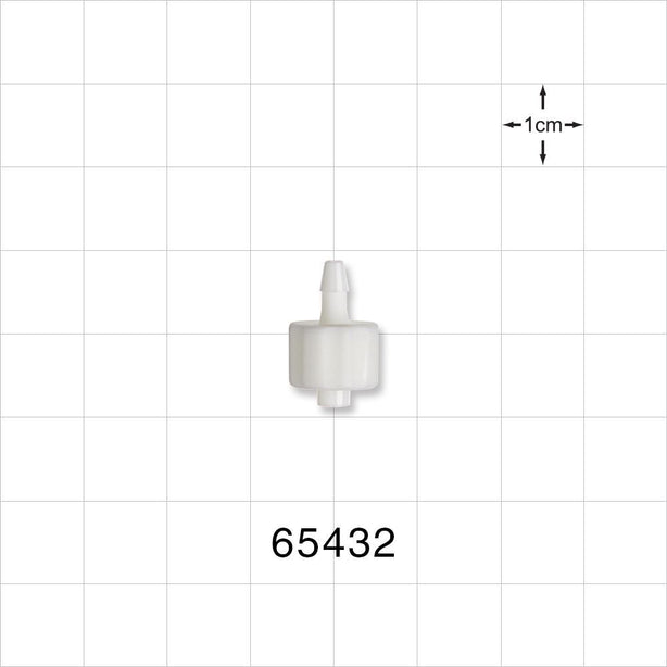 Male Luer Lock, Barbed, White - Fits 3/32 inch ID Tubing (0.094 inch, 2.38 mm) - 65432