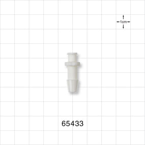 Female Luer Lock, Barbed, White - Fits 1/4 inch ID Tubing (0.25 inch, 6.35 mm) - 65433